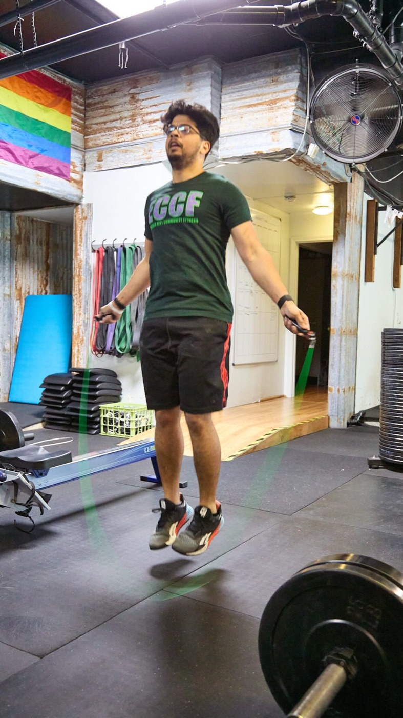 Madhur, founder of BetterWOD, training at his CrossFit gym